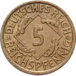 Weimarer Republik 5 Reichspfennig 1924-1936