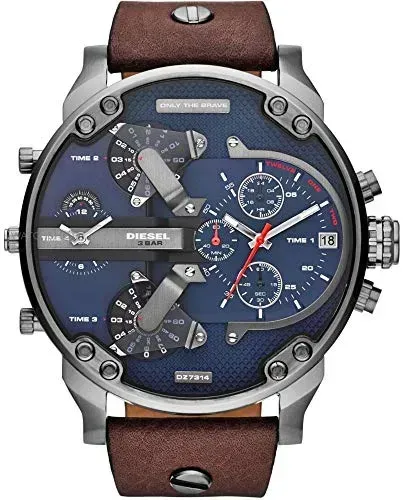 Diesel Herren-Chronograph Daddies-Edition Leder DZ7314