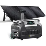 IEE P3200 3200W Tragbare Powerstation mit 500W Solarpanel, 2048Wh LiFePO4 Solargenerator, 1800W AC-Ladung, 4x AC-Ausgänge, App-Steuerung, Für Hausnotstrom, Camping, Wohnmobil, Notfälle