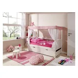 Mini Kiefer weiß inkl. 2 Schubkästen stern-rosa
