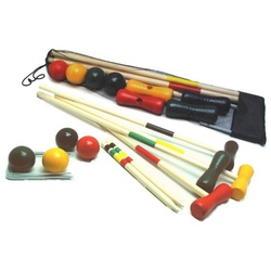 Bartl Spielzeug-Gartenset Croquet-Spiel aus Holz für 4 Spieler bunt