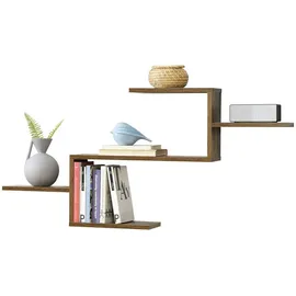 [en.casa] Flekkefjord Wandregal 104 x 14,5 x 49,5 cm Braun