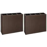 furnicato Garten-Hochbeet mit 4 Töpfen 79 x 79 x 76 cm Braun