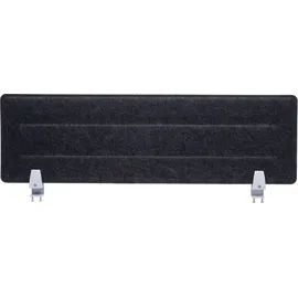 Mendler Tischtrennwand HWC-G76, Büro-Sichtschutz Schreibtisch Pinnwand, Schallschutz Stoff/Textil mit Prägung ~ 100x30cm schwarz
