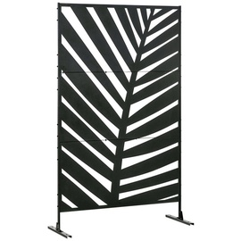 Outsunny Sichtschutz mit Palmblatt Optik Schwarz 122L x 45B x 198H cm