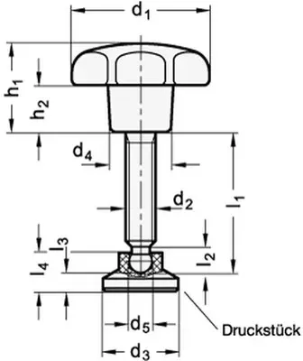 Sterngriffschrauben mit beweglichem Druckstück (6336.12-63-M12-40-25)