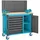 HAZET Werkbank Holz 522 x 398 mm blau fahrbar 234-tlg. mit 6 flachen und 1 hohen Schublade