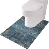 ZESLIV WC Vorleger mit Ausschnitt 60 * 90cm rutschfeste Badematte U-Förmige Badezimmerteppich Toilettenmatte Badgarnitur Badteppich
