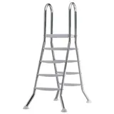 Poolleiter Edelstahl Edelstahlleiter 5+5 für Becken bis 1,35m, Schwimmbadleiter - 2X 5 Stufen Hochbeckenleiter