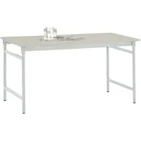 Manuflex BB3031.7035 Beistelltisch BASIS stationär mit Melamin-Tischplatte in Lichtgrau RAL 7035, BxTxH: 1250 x 600 x 780mm