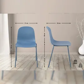 CLP Gartenstuhl Hardin 51 x 51 x 85 cm blau