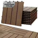 STREND PRO WPC Terrassendielen 9 Stck x 30cm x 30cm | Braun Balkon Boden | Terrassenfliesen | Terassenplatten Außenbereich | WPC Fliesen | Klickfliesen mit Holzoptik | Kunststoff Dielen