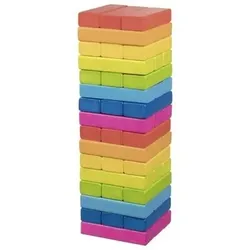 goki 56820 Geschicklichkeitsspiel Wackelturm Regenbogen 7,5 x 7,5 x 24 cm, Holz, 48 Steine, per Stück