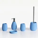 Beliani Badaccessoires Set 5-teilig Blau