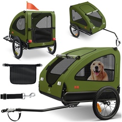 KESSER Fahrradhundeanhänger, Hundeanhänger Boxer 2-in-1 Hundebuggy Fahrradanhänger groß grün
