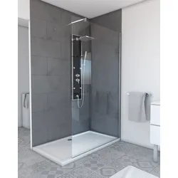 Walk-in-Dusche MARWELL "PLANO", silber (silberfarben), H:200cm T:120cm, Duschwände, begehbare Dusche