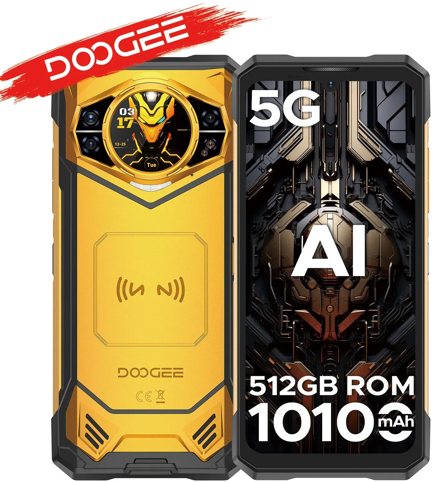 Robustes Doogee S200 X 5g-Telefon, 12+512 GB, Smartphone, 6,72 Zoll FHD+120 Hz, IPS-Bildschirm, Abmessung 7050, 10100 mAh Akku, Ai-Mobiltelefone