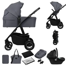 lionelo - 3-in-1 Kombikinderwagen AMBER PLUS Grau Graphite - Grau