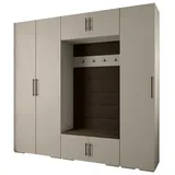 ABIKS MÖBEL Kompaktgarderobe INOVA 3 SATZ 8 Möbelset, Garderobe mit Kleiderstange und Regalen schwarz