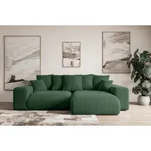 altdecor Ecksofa Cord mit Schlaffunktion 2-Sitzer Grün