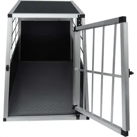 MonsterShop Auto Hundetransportbox große Einzelbox Hundebox Transportbox Gitterbox Fahrzeugbox Kofferraumbox Katzen Hunde Aluminium Trapez