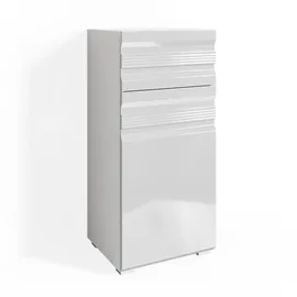 Vicco Midischrank Freddy, Weiß Hochglanz, Badezimmer, Badregal