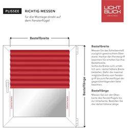 Lichtblick Plissee Klemmfix, ohne Bohren, verspannt, blickdicht, Hitzeschutz - Grau