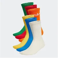 adidas Trefoil Cushion Crew Socken 6er Pack Blau/Gelb/Grün/Weiß 40-42