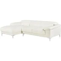 Ecksofa - Ecke Links - Leder - Weiß - solange