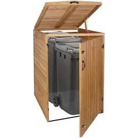 Mendler Mülltonnenverkleidung HWC-H74 126 x 80 cm braun