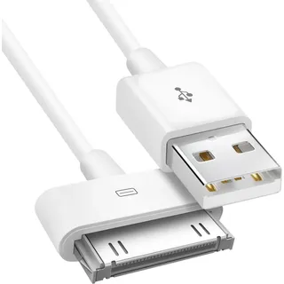 Akyga USB-Kabel USB-A Stecker, Apple 30pol. Stecker 1.00 m Weiß AK-USB-08