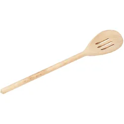 Global Partner Holzlöffel mit Schlitzen Küchenhelfer Kochlöffel Pfannenlöffel Holzlöffel geschlitzt zum Kochen Rühren Servieren