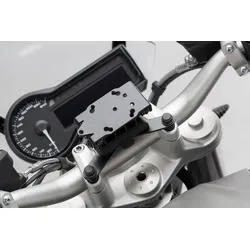 SW-Motech Navi-Halter am Lenker - Schwarz. BMW- / Triumph-Modelle, Himalayan., schwarz