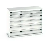 bott cubio Schubladenschrank, Schubladen 2x100 + 2x150 x 2x200 mm, TK je 75 kg, Breite 1.300 mm, lichtgrau