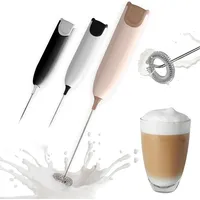 Tomorrow is Today Milchaufschäumer Stab inkl. Matcha Mixer-Aufsatz - Milchschäumer elektrisch -Milk Frother - Ihr Aufschäumer für den idealen Schaumgenuss (Beige-Rosé)