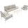 MONSTER SHOP Gartenmöbel Set 4-teilig Loungeset weiß