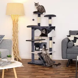 LIONTO Katzenkratzbaum 130 cm grau/weiß