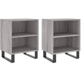 vidaXL Nachtschrank 2 Stk. 40 x 30 x 50 cm Grau