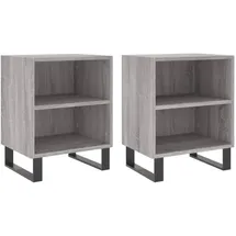 vidaXL Nachtschrank 2 Stk. 40 x 30 x 50 cm Grau