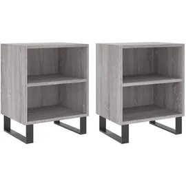 vidaXL Nachtschrank 2 Stk. 40 x 30 x 50 cm Grau
