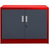 Jet-Line SARATOW Büroschrank 80 x 40 x 180 rot dunkelgrau