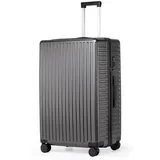 TAN.TOMI Handgepäckkoffer Business-Trolley für Flugzeug, PC Hartschalenkoffer mit Laptopfach, 4 Rollen, Reisetrolley Hartschalenkoffer mit TSA-Schloss grau 76 cm