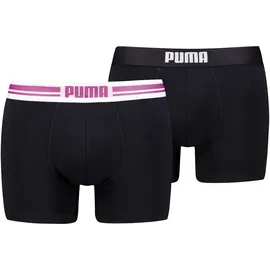 Puma MEN EVERYDAY PLACED LOGO BOXERS 2P electric orchid / schwarz XXL 2er Pack