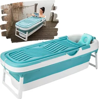 Bath Bob Badewanne XXL faltbare Badewanne Erwachsene & Kinder 158cm mobile Klappbadewanne, (1-tlg), klappbar blau