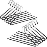 Famanu Hosenbügel Antirutsch - Set von 12 - Metall - Platzsparend - 18 cm - Schwarz