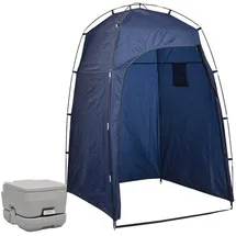 vidaXL Tragbare Campingtoilette mit Zelt 10+10 L