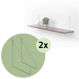 ML-DESIGN Regal Wandregalhalter Winkel Halterung für Regale & Konsolen Regalträger, 4-tlg., Regalstütze Haarnadel 4er Set solide Regalwinkel Industrial Metall silberfarben 20 cm x 25 cm x 21 cm