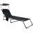 Gartenliege 185 x 24 x 55 cm schwarz inkl. Sonnendach