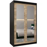 abiks möbel Schwebetürenschrank Promo 120 x 200 x 62 cm Schwarz