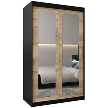 abiks möbel Schwebetürenschrank Promo 120 x 200 x 62 cm Schwarz
